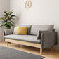 Loose Back Linen Square Arm Transitional Modern Settee with slipcovered Clearhalo 'furn' 'furn_sofas' 'Furniture' 'furniture_sofas' 'kitchen' 'kitchen_sofas' 'Living Room Furniture' 'Sofa' 'sofas' 1200x1200_e9252917-e9f2-4358-9408-6c55d06ccebe