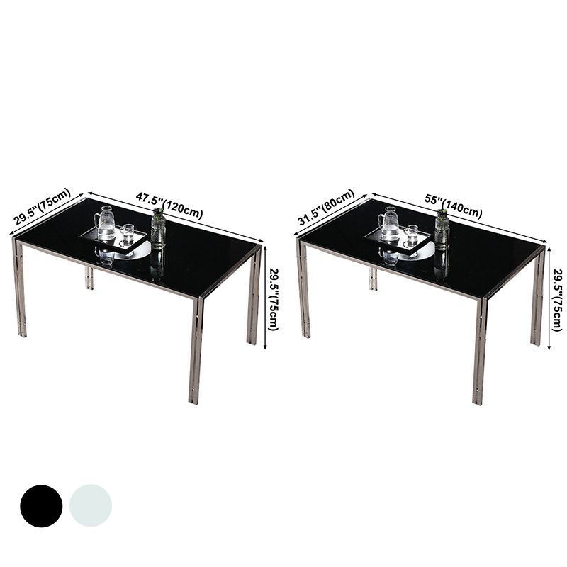 Contemporary Style Tempered Glass Top Dining Table 4 Legs Table for Dining Room Clearhalo ' dining_table' 'Dining Tables & Seating' 'Dining Tables' 'furn' 'furn_dining_table' 'Furniture' 'furniture_dining_table' 'Kitchen & Dining Furniture' 'kitchen&dining_furn' 'kitchen' 'kitchen_dining_table' 1200x1200_e926d6c1-2992-4987-a60c-c2e97aee3f55