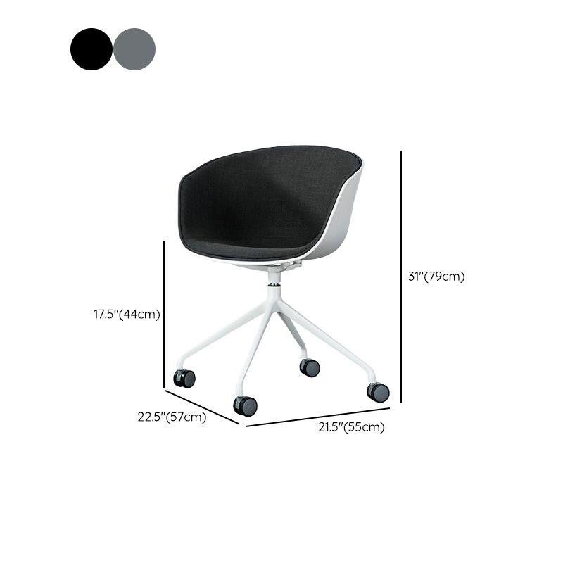 Modern Fabric Conference Chair Metal Chair with Wheels for Office Clearhalo 'furn' 'furn_office_chair' 'Furniture' 'Office Chairs' 'Office Furniture' 'office_chair' 1200x1200_e9276943-81e0-4177-b213-9d0d8bfe743a