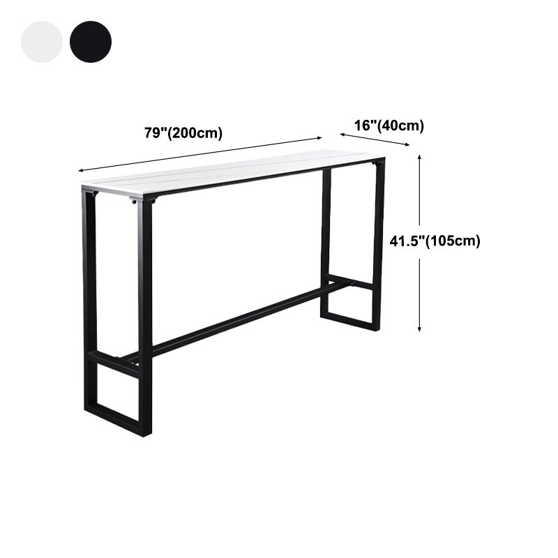 Modern Rectangle Footrest Event and Cocktail Table Black Slate Patio Bar Table Clearhalo 'Bar Furniture' 'Bar Tables' 'bar_tables' 'furn' 'furn_bar_tables' 'Furniture' 'furniture_bar_tables' 'Kitchen & Dining Furniture' 'kitchen&dining_furn' 'kitchen' 1200x1200_e92818e3-0896-435a-b679-6afdb3e982fe