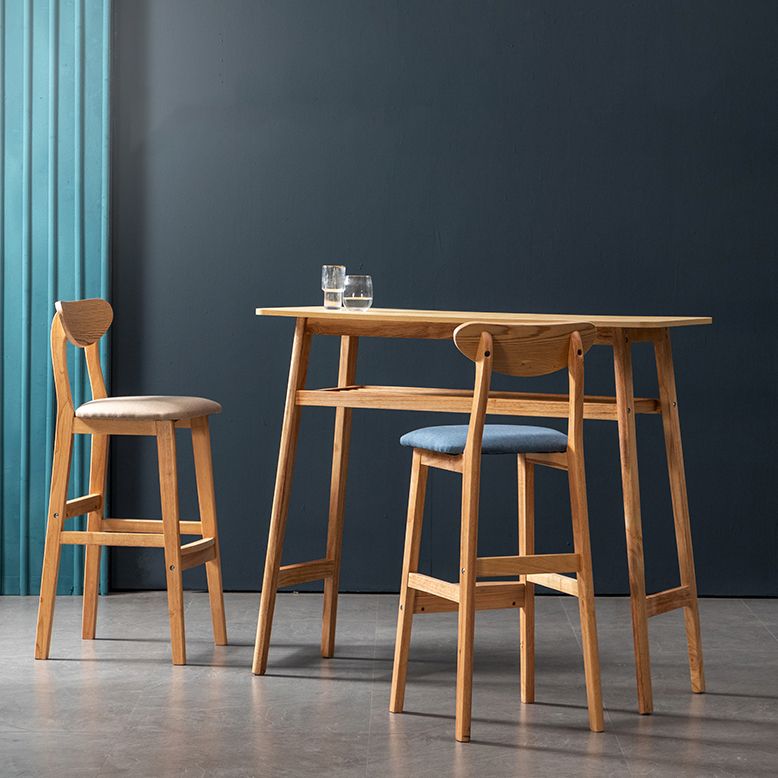 Scandinavian Home Rubberwood Stool Matte Finish Upholstered Bar Stools Clearhalo 'Bar Furniture' 'Bar Stools' 'bar_stools' 'furn' 'furn_bar_stools' 'Furniture' 'furniture_bar_stools' 'Kitchen & Dining Furniture' 1200x1200_e929d427-3569-405c-bb4f-c243fdd71985