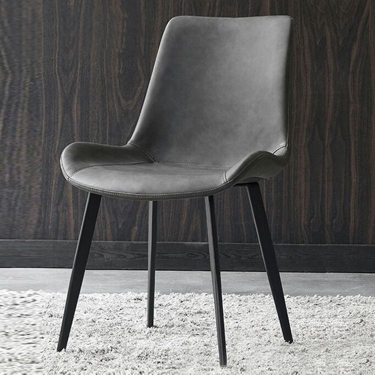 Modern Leather Restaurant Side Chair Solid Back Dining Chair (Set of 2) Clearhalo ' kitchen&dining_furn' 'Dining Chairs' 'Dining Tables & Seating' 'dining_chair' 'furn' 'furn_dining_chair' 'Furniture' 'furniture_dining_chair' 'Kitchen & Dining Furniture' 'kitchen' 1200x1200_e92b44c5-12c3-4cd8-82e6-c24308a2e3a9