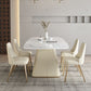 Nordic 1/2/5/7 Pieces Dining Set Sintered Stone White Table with Leather Chairs Dining Set Clearhalo 'Dining Room Sets' 'Dining Tables & Seating' 'dining_room_set' 'furn' 'furn_dining_room_set' 'Furniture' 'furniture_dining_room_set' 'Kitchen & Dining Furniture' 'kitchen&dining_furn' 'kitchen' 1200x1200_e92b82e8-f000-4d90-acf3-14d05284705a