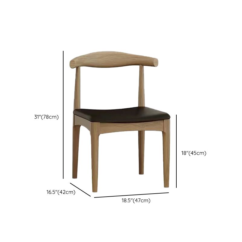 Zeitgenössischer Esszimmer Massives Holz offener Rückseite Esstuhl