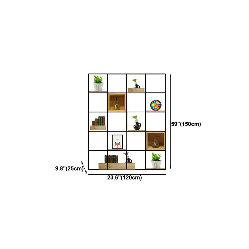 Moderno libreria in legno massiccio metallo etagere libreria aperta 9,8 "w