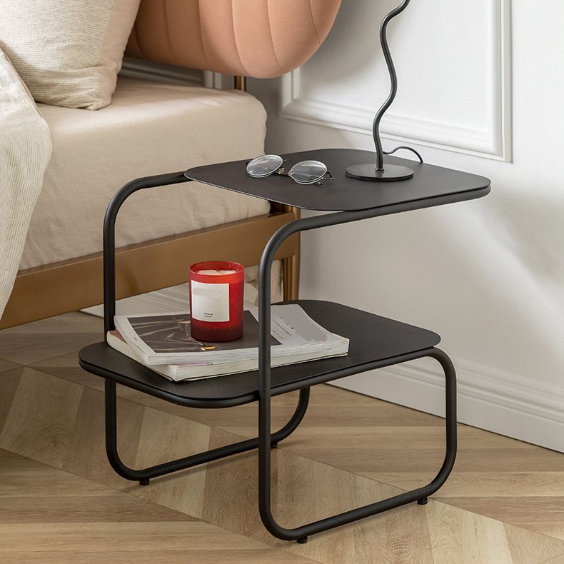 Open Storage Accent Table Nightstand Industrial Metal Bed Nightstand Clearhalo 'Bedroom Furniture' 'furn' 'furn_night_stand' 'Furniture' 'night_stand' 'Nightstands' 1200x1200_e92c6a2a-f9c7-4068-8ae6-86ad99a5ff53