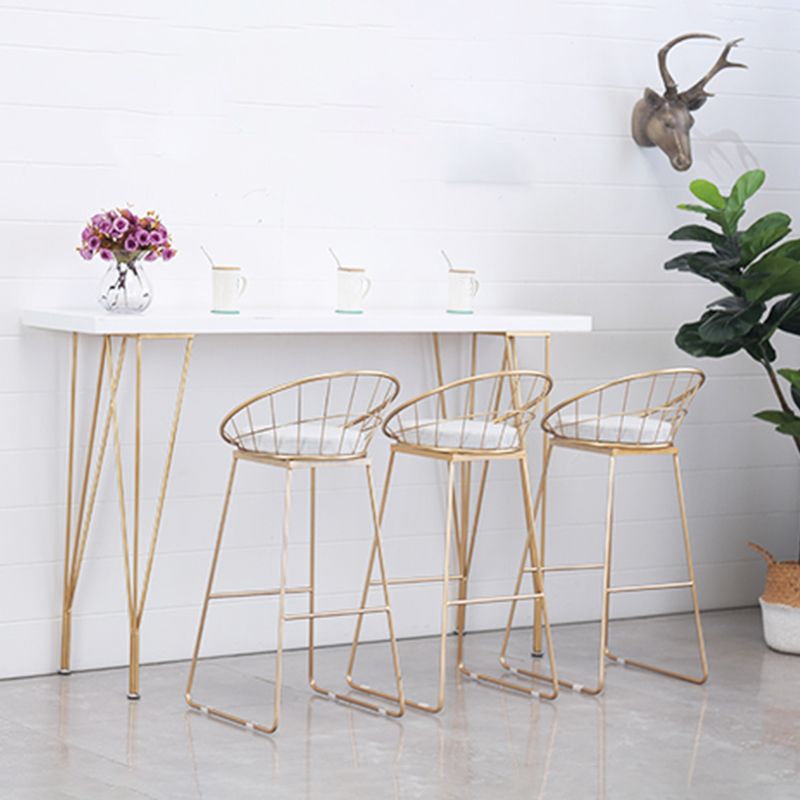 Rechteckiger Bartisch im Glam-Stil, Bartisch aus Holz mit 4 Beinen