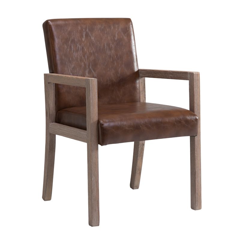 Country Style Arm Chair Solid Back Upholstered Dining Single Armchair Clearhalo ' kitchen&dining_furn' 'Dining Chairs' 'Dining Tables & Seating' 'dining_chair' 'furn' 'furn_dining_chair' 'Furniture' 'furniture_dining_chair' 'Kitchen & Dining Furniture' 'kitchen' 1200x1200_e92d72c4-1b81-4ff4-9e52-3ae6d91686aa