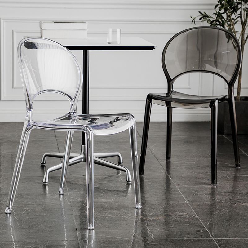 Open Back Dining Side Chair Contemporary Plastic Dining Chair