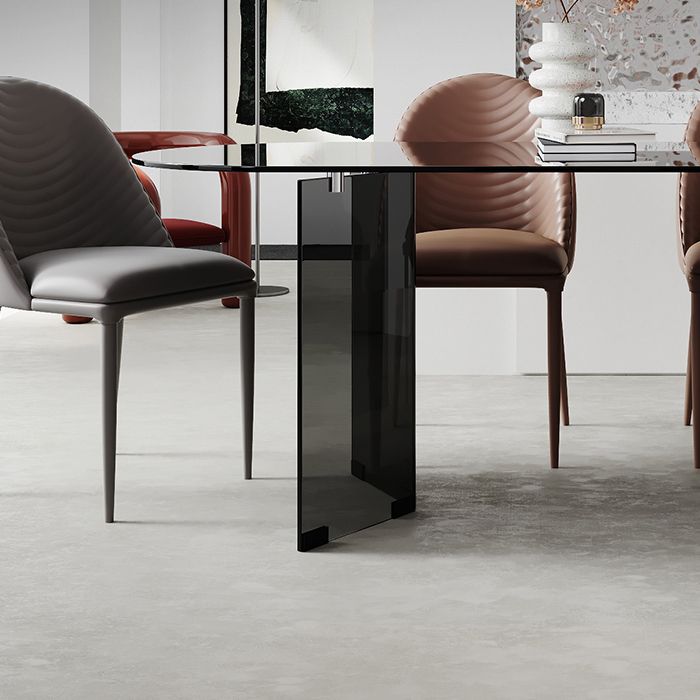 Glass Contemporary Free Form Dining Table Clear Glass Table for Dining Room Clearhalo ' dining_table' 'Dining Tables & Seating' 'Dining Tables' 'furn' 'furn_dining_table' 'Furniture' 'furniture_dining_table' 'Kitchen & Dining Furniture' 'kitchen&dining_furn' 'kitchen' 'kitchen_dining_table' 1200x1200_e92fe139-4bec-463f-ada0-575d78528953