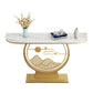 Tavolo con console altezza glam in pietra mezzo luna 1-scaffale 31,5 "