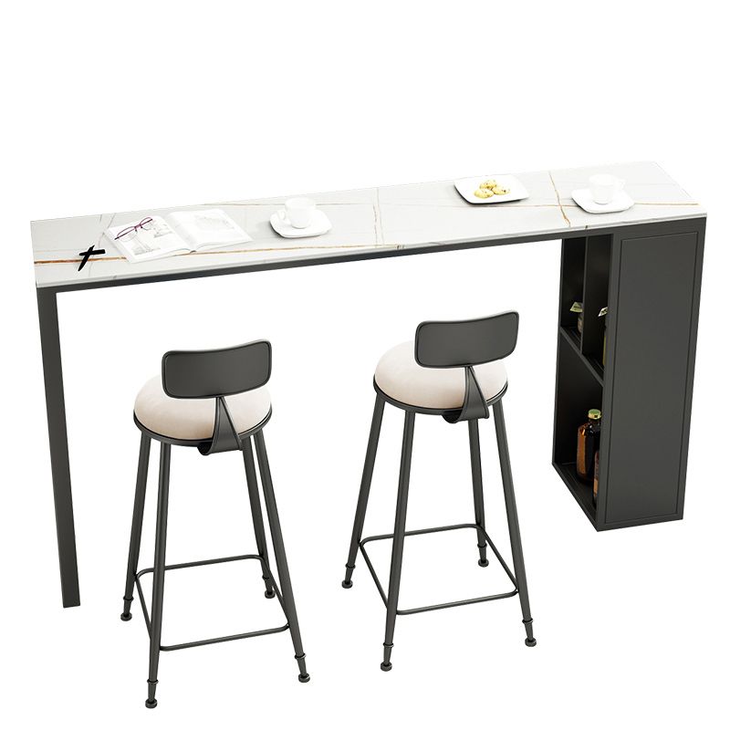Rechteckiger Stehtisch im Glam-Stil, 1/2/3-teilig, Stein-Stehtisch-Set für Zuhause