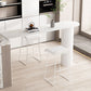 Contemporary Bar Dining Table Indoor Bar Table with Iron Base in White Clearhalo 'Bar Furniture' 'Bar Tables' 'bar_tables' 'Furniture' 'furniture_bar_tables' 'Kitchen & Dining Furniture' 'kitchen&dining_furn' 'kitchen' 1200x1200_e931a977-9b45-4458-9225-0b6cc6a36ed0