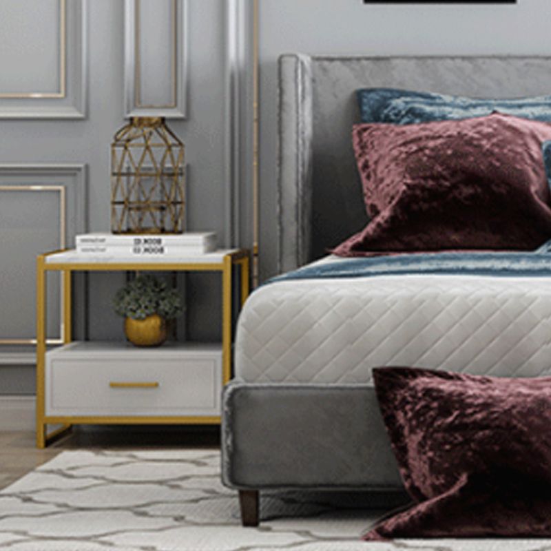 19,69 "Tableau de nuit en pierre 1 armoire de chevet de tiroir avec 1 étagère