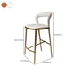 Armless Modern Counter Stool Faux Leather and Metal Counter Bar Stool
