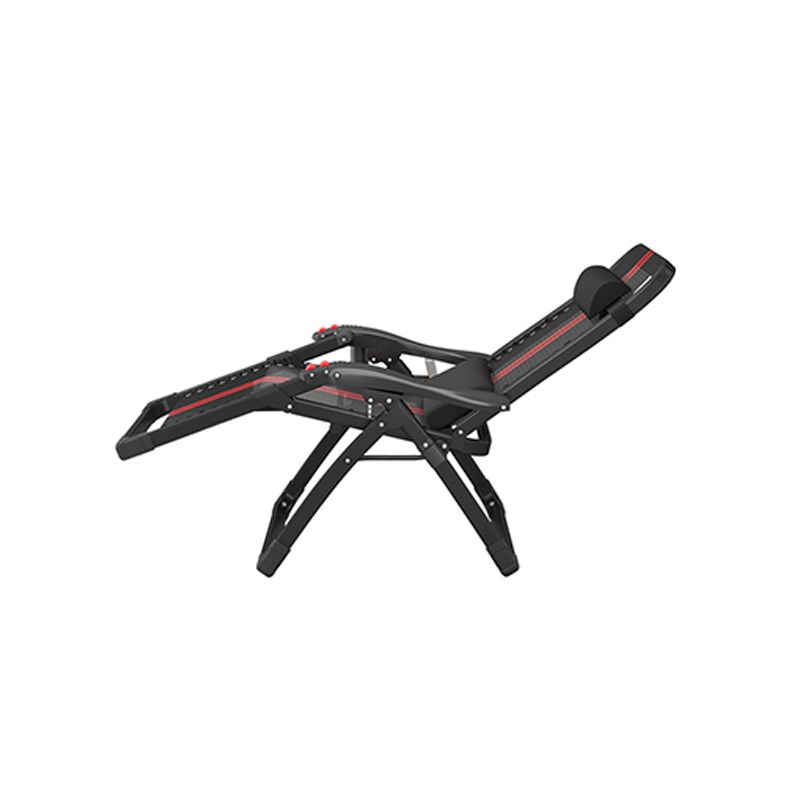 Sedia reclinabile contemporanea con spazio di archiviazione e base nera in metallo