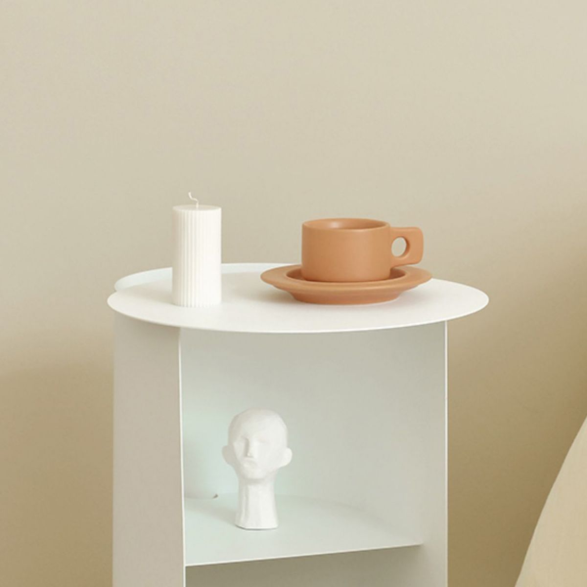 Nightstand en métal bas de table de table à accent inférieur pour chambre à coucher