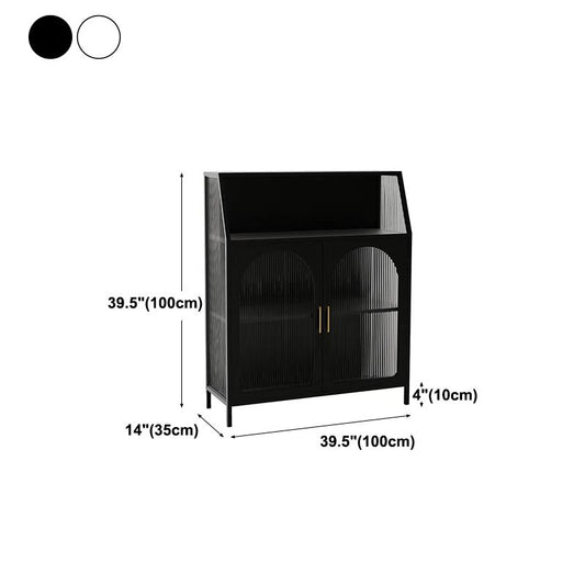 Sala da pranzo glam in stile buffet server 2 porte di vetro telaio metallico server da cucina