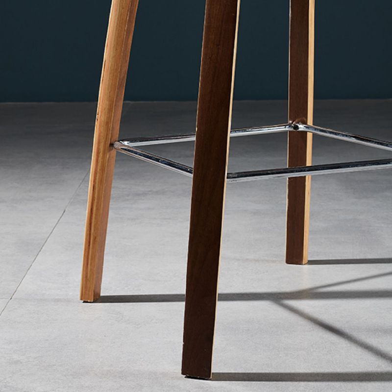 Contemporary Solid Wood Backrest Counter High Stool with 4 Legs Clearhalo 'Bar Furniture' 'Bar Stools' 'bar_stools' 'furn' 'furn_bar_stools' 'Furniture' 'Kitchen & Dining Furniture' 1200x1200_e9398497-2324-41cf-99b2-b621b1c23a6e