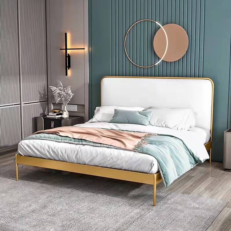 Metal Low Profile Bed Frame 43.31-inch H Wire-Grid Bed with Headboard Clearhalo 'Bedroom Furniture' 'Beds' 'furn' 'furn_beds' 'Furniture' 1200x1200_e93a3ea8-37c2-42df-b5ef-b4d480cbe719