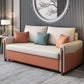 Eigentijds 33.46 "H Faux Leather Square Arm Sofa Bed voor appartement