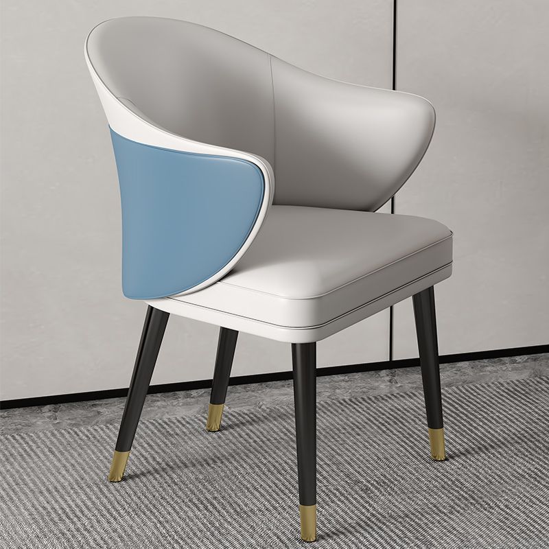 Glam Metal Dining Room Chairs PU Leather Dining Arm Chair for Restaurant Use Clearhalo ' kitchen&dining_furn' 'Dining Chairs' 'Dining Tables & Seating' 'dining_chair' 'furn' 'furn_dining_chair' 'Furniture' 'furniture_dining_chair' 'Kitchen & Dining Furniture' 'kitchen' 1200x1200_e93afc24-ccfd-40bc-a41a-efef67a77872