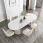 Traditional Luxury Dining Table Stone Dining Table with Double Pedestal
