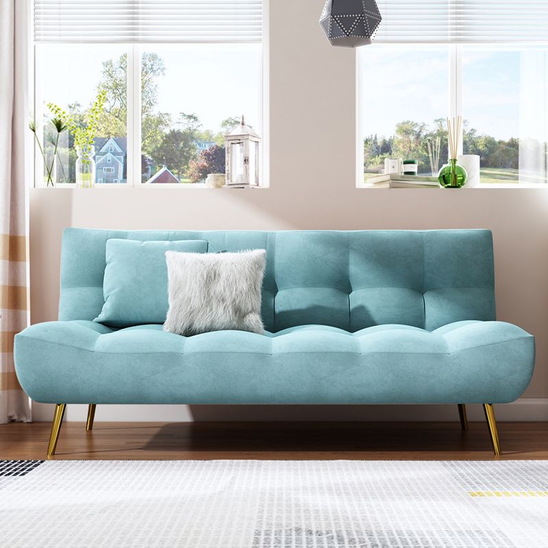 Scandinavian Tufted Back Couch Armless Sofa Bed with Brass Legs Clearhalo 'furn' 'furn_sofas' 'Furniture' 'furniture_sofas' 'Living Room Furniture' 'Sofa' 'sofas' 1200x1200_e93b3ee5-e2f7-4296-8111-35e167da26b1