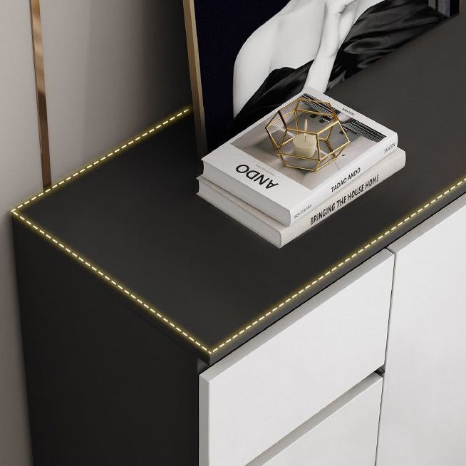 Server bianco moderno in legno ingegnerizzato con cassetto per soggiorno