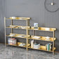 12.6" W Glam Shelf Bookcase Antique Finish Etagere Metal Bookshelf