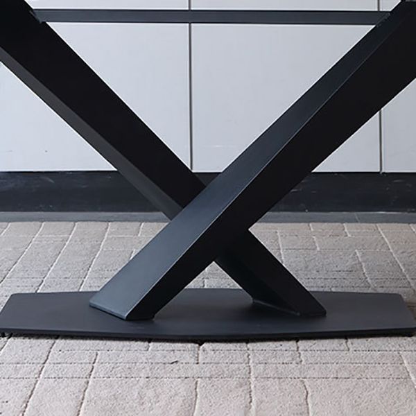 Modern Style Sintered Stone Dining Table Gray Rectangle Table with Pedestal Clearhalo ' dining_table' 'Dining Tables & Seating' 'Dining Tables' 'Furniture' 'furniture_dining_table' 'Kitchen & Dining Furniture' 'kitchen&dining_furn' 'kitchen' 'kitchen_dining_table' 1200x1200_e93e8450-ad02-41f5-a78b-7fcf532dbda4
