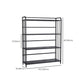 Contemporary Metal Bookshelf Black Etagere Shelf Bookcase for Study Room