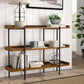 Modern Solid Wood Bookshelf Brown Etagere Open plank Verticale boekenkast