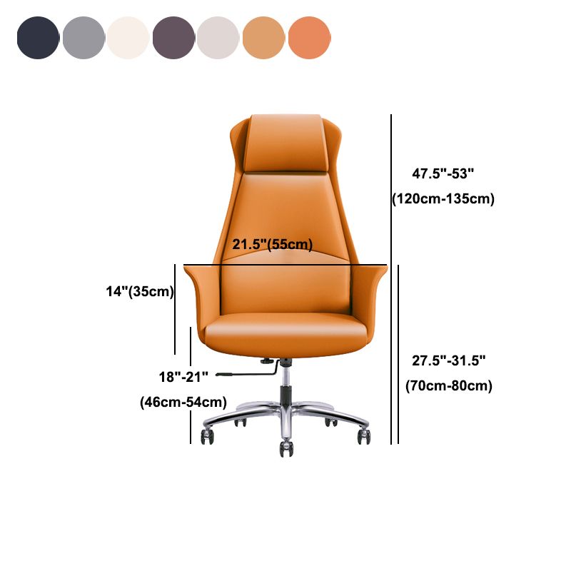 High Back Executive Office Chair Modern Faux Leather Task Chair with Swivel Clearhalo 'furn' 'furn_office_chair' 'Furniture' 'Office Chairs' 'Office Furniture' 'office_chair' 1200x1200_e93ffc2b-1cba-4739-8ed1-43ca8433583e