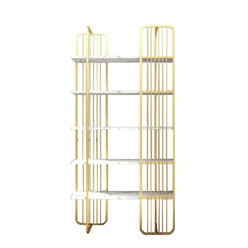 Contemporary Style Bookcase Metal Open Back Etagere Bookshelf for Home Office