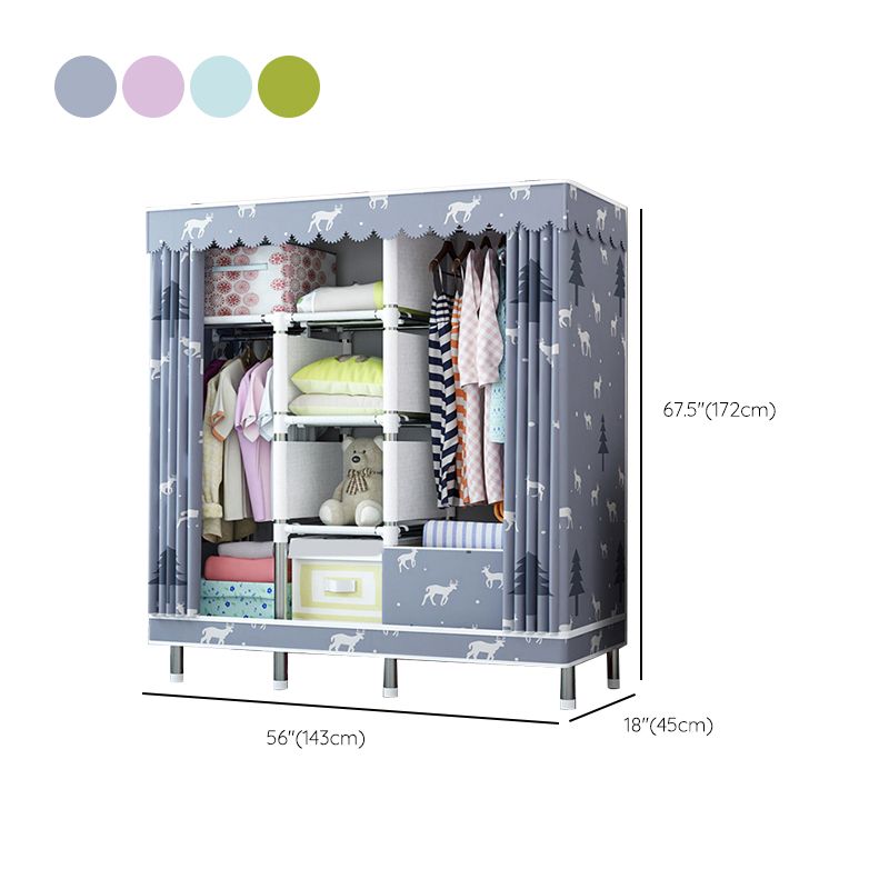 Steel Wardrobe Closet with Legs Modern Wardrobe Cabinet for Home Clearhalo 'Armoires & Wardrobes' 'armoires_wardrobes' 'Bedroom Furniture' 'furn' 'furn_armoires_wardrobes' 'Furniture' 1200x1200_e94335e9-4d1c-406e-83c1-0021d59cd3bc
