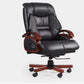 Houtframe gestoffeerde bureaustoel in zwart lederen High Back Executive Chair
