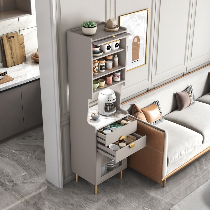 Modern Dining Hutch Glass Doors Wood Hutch Buffet with Drawers for Living Room Clearhalo 'Display & China Cabinets' 'display_china_cabinets' 'furn' 'furn_display_china_cabinets' 'Furniture' 'Kitchen & Dining Furniture' 1200x1200_e9460506-7a48-42b9-8c00-ca0ab902ac66