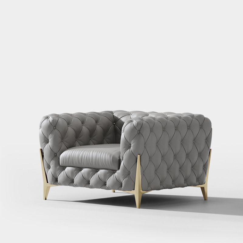 Sofá contemporáneo con mechones en gris 30.31 "Sofá de brazo de esmoquin de alto Tuxedo