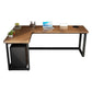 Solid Wooden L-Shape Office Desk Modern Simple Writing Desk for Office and Bedroom