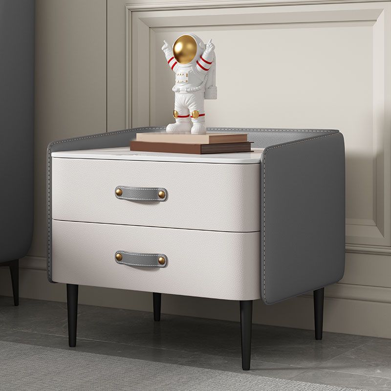 Modernisme 2 laden nachttafel gouden/zwarte benen bed nachtkastje voor slaapkamer