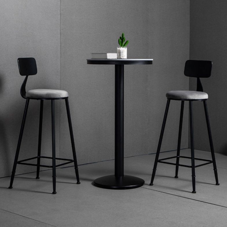 Modern 1/3 Pieces Bar Table Set Round Stone Counter Table with Backrest Stools Clearhalo 'Bar Furniture' 'furn' 'furn_home_bar_bar_sets' 'Furniture' 'Home Bars & Bar Sets' 'home_bar_bar_sets' 'Kitchen & Dining Furniture' 1200x1200_e949ff21-9114-46ba-bacc-f162e18ed43a