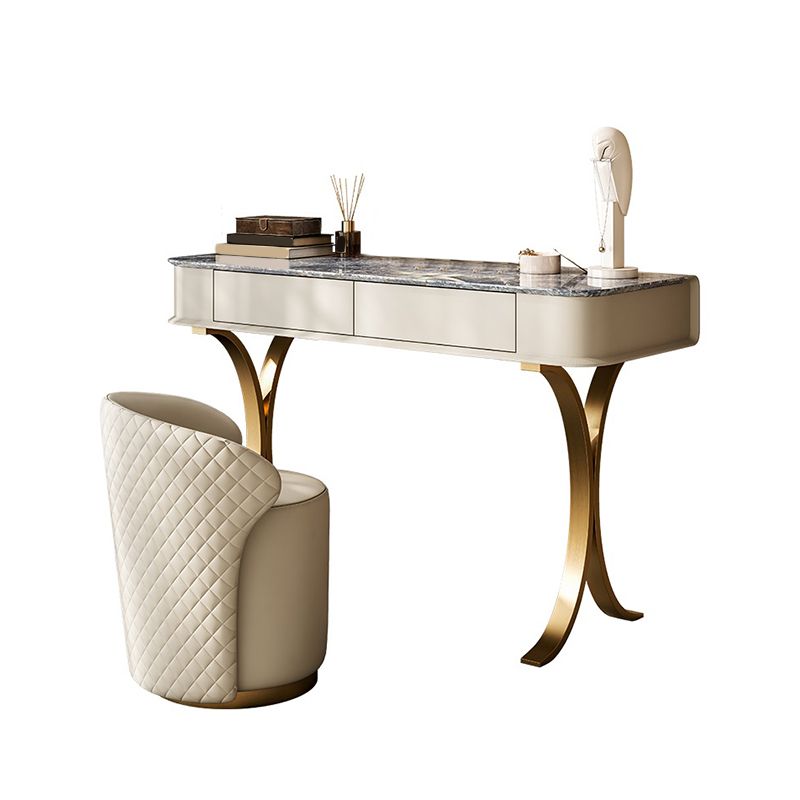 Luxuriöser Metall-Make-up Eitelkeit 2 Aufbewahrungsschubladen Eitelkeitstisch Set