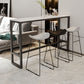 Rectangle Bar Dining Table Modern Bar Dining Table with Trestle Base in Black Clearhalo 'Bar Furniture' 'Bar Tables' 'bar_tables' 'furn' 'furn_bar_tables' 'Furniture' 'furniture_bar_tables' 'Kitchen & Dining Furniture' 1200x1200_e94d7d85-e2fd-4786-b75c-13450dd435d7