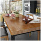 Industrial Solid Wood Top Dining Table Sets with Double Pedestal Base Dining Furniture for Home Use Clearhalo 'Dining Room Sets' 'Dining Tables & Seating' 'dining_room_set' 'furn' 'furn_dining_room_set' 'Furniture' 'furniture_dining_room_set' 'Kitchen & Dining Furniture' 'kitchen&dining_furn' 'kitchen' 1200x1200_e94df949-6786-4853-bc68-632739f41a1c