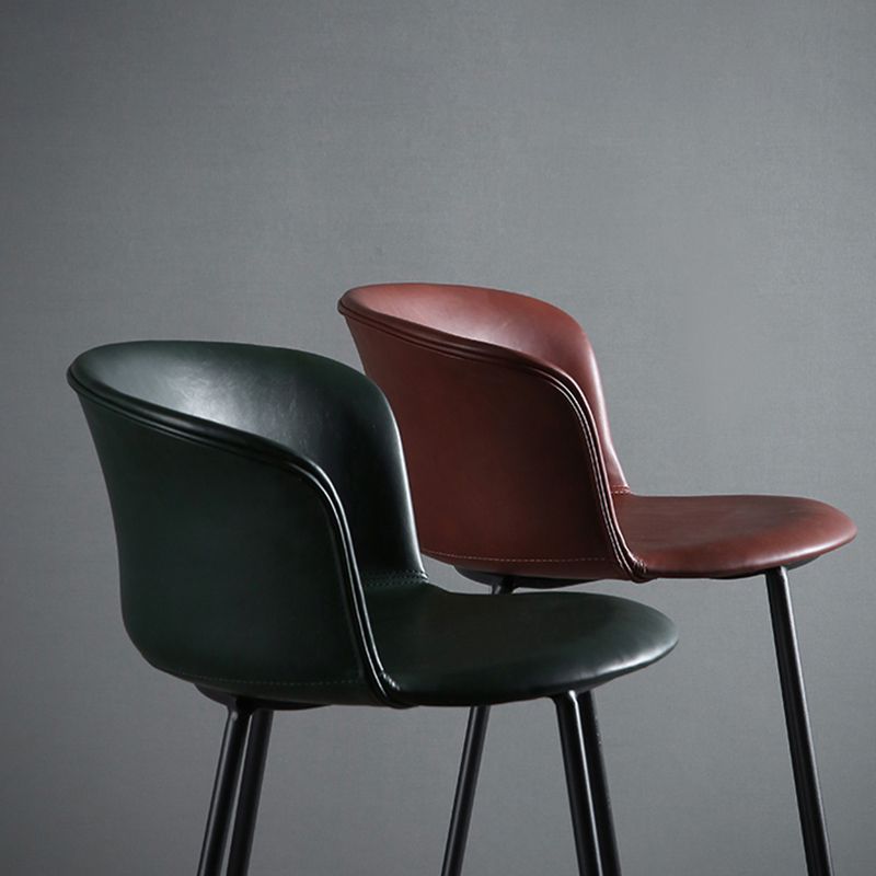 Modern Style Low Back Bar-stool PU Leather Bar Stool with Metal Legs Clearhalo 'Bar Furniture' 'Bar Stools' 'bar_stools' 'Furniture' 'furniture_bar_stools' 'Kitchen & Dining Furniture' 1200x1200_e94e24e3-065c-40d4-9220-237477d6fee8