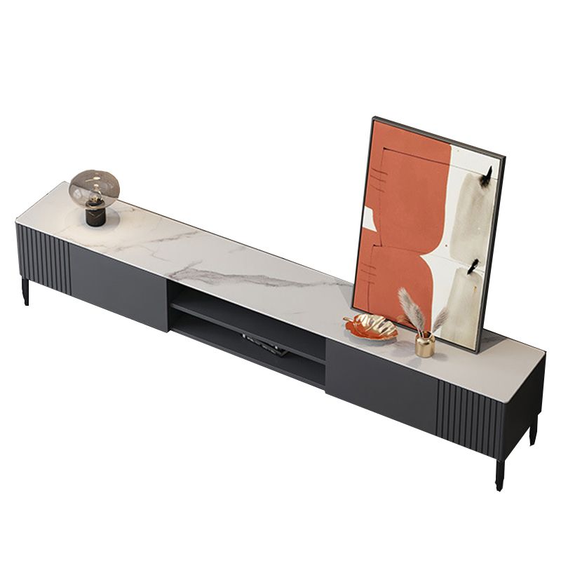 Contemporary TV Stand Stone Marble Top TV Cabinet with Splayed Legs Clearhalo 'furn' 'furn_tv_stands_entertainment_centers' 'Furniture' 'Living Room Furniture' 'TV Stands & Entertainment Centers' 'TV Stands & Media Storage Furniture' 'tv_stands_entertainment_centers' 1200x1200_e94ee1db-5f21-44e8-868c-d8676b14feca