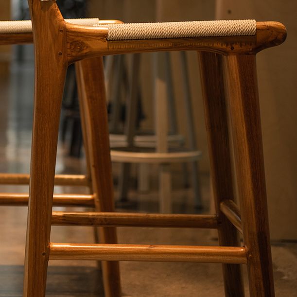 Tabourets de bar à dossier bas Tabourets de salle à manger blancs avec base en bois massif