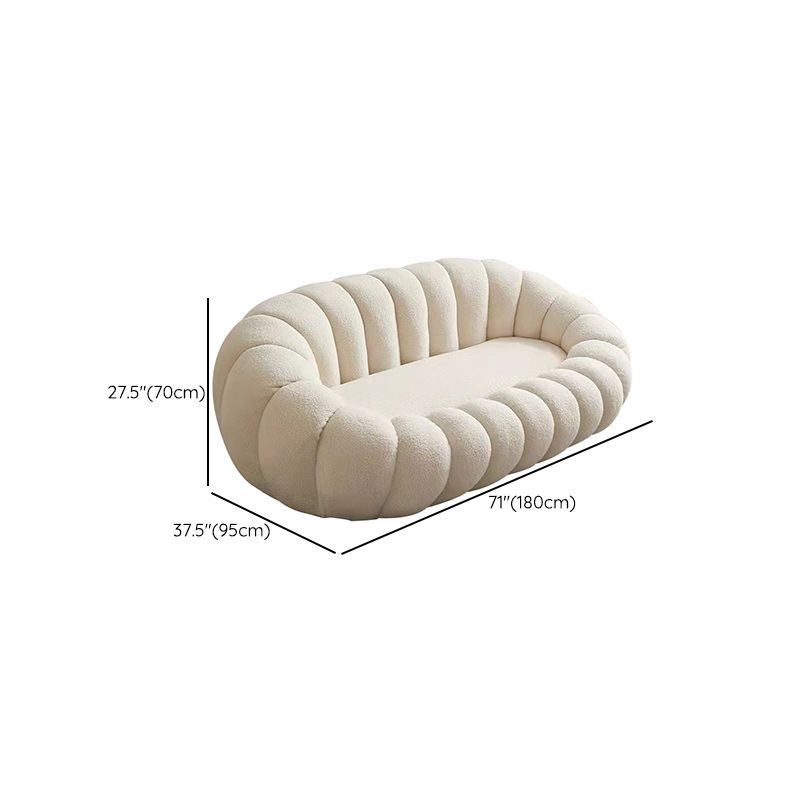 Modern 27.55" H Wool Sewn Pillow Back Slope Arm Sofa for Apartment
