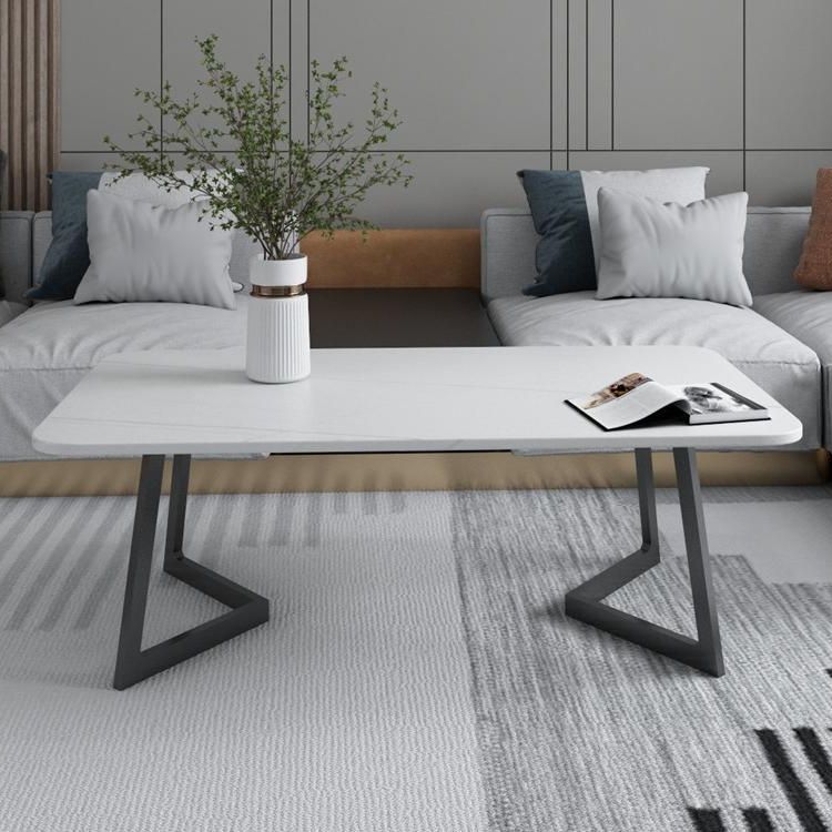 Enkele cocktailtafel leisteen rechthoekige salontafel voor woonkamer